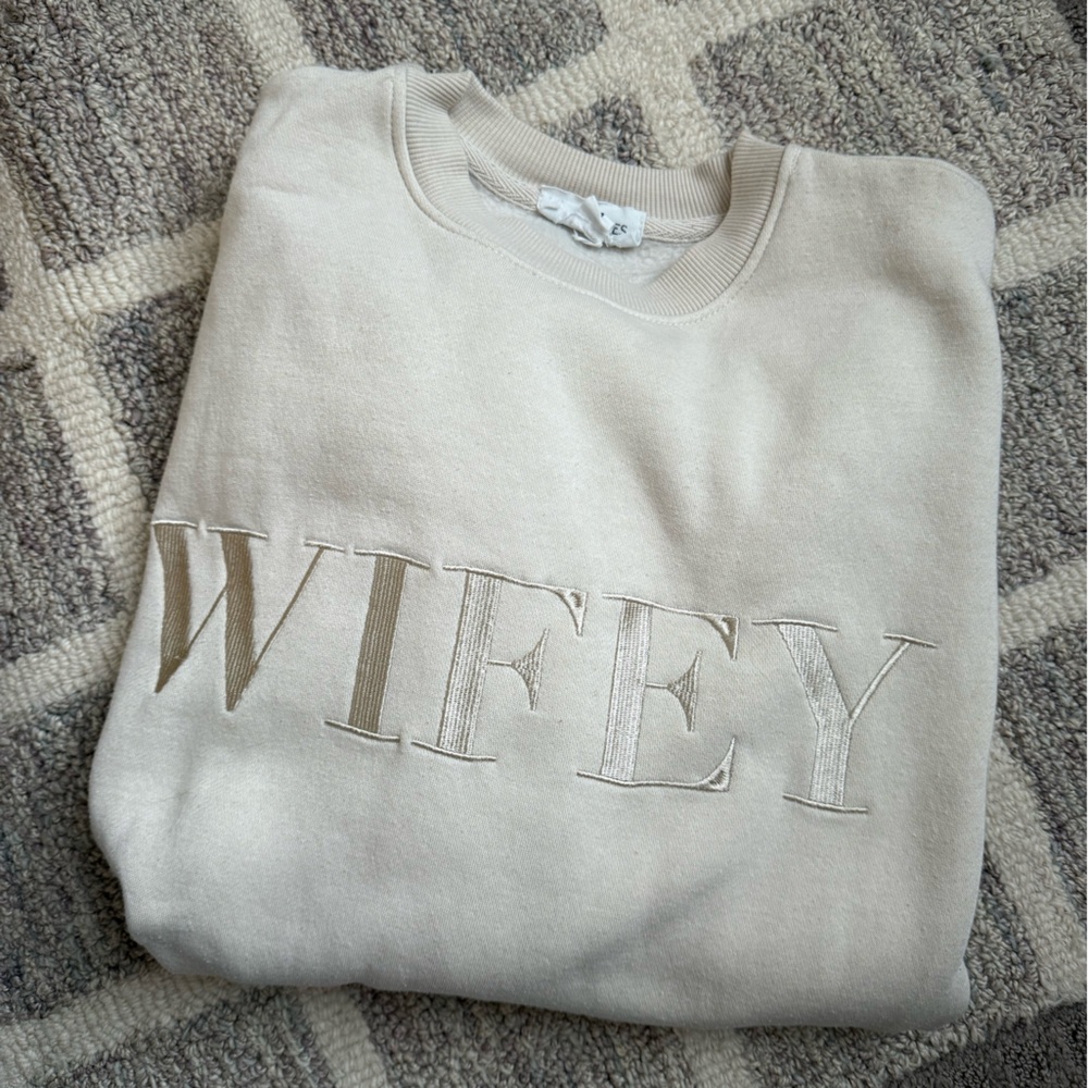 Other Stories Wifey Sweatshirt Cream